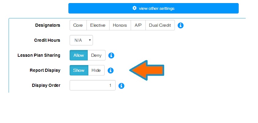 Report Display Option