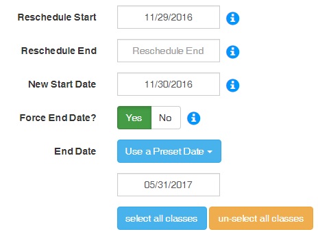 Reschedule Force End Date