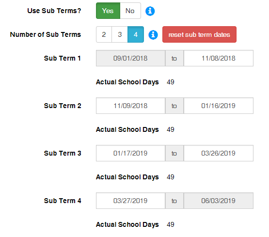 Create Quarters, Semesters or Trimesters