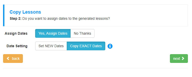 Copy Lessons Exact Date Copy