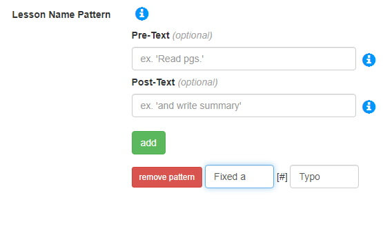 Create-A-Plan Edit Lesson Name Pattern