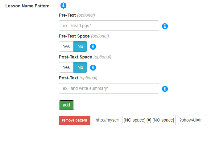 Pre/Post-Test Space Option - Advanced