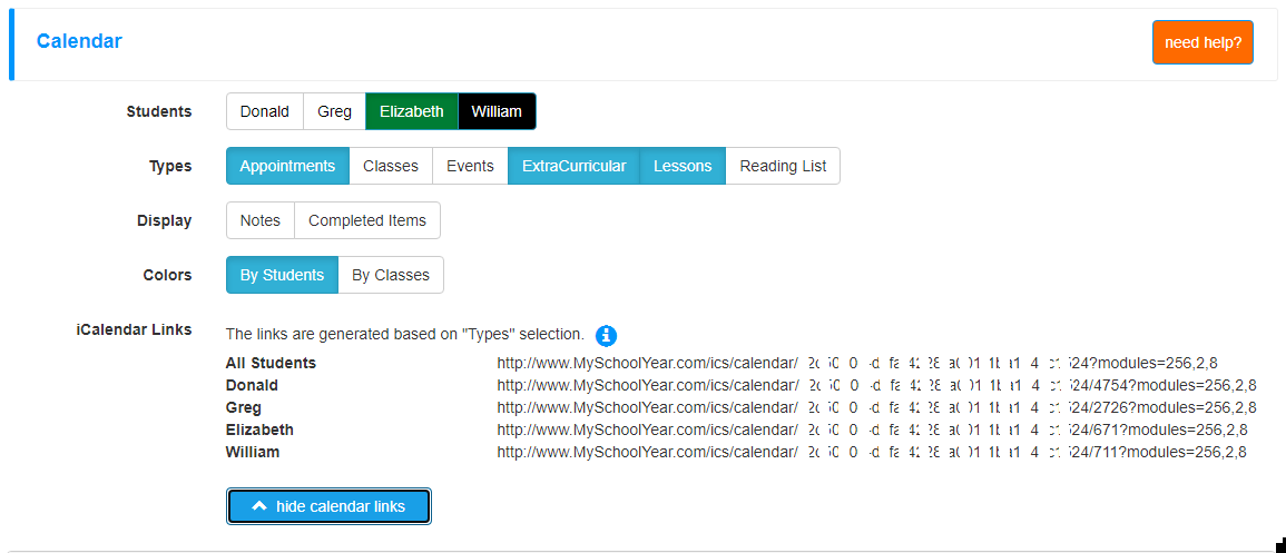 iCalendar - Calendar View