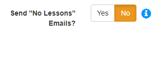 Send "No Lessons" Email Setting